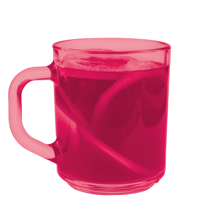 tasse 1 Bild einer roten Tasse aus Glas
